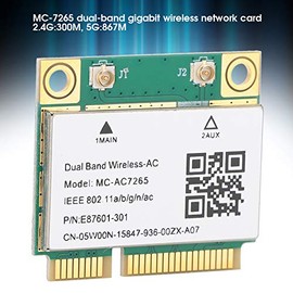 Tarjeta de Red PCIe, Tarjeta WIFI de Banda de Frecuencia Dual de 2.4G (5G), Adaptador de Red Inalámbrico Universal Bluetooth 4.2, para Ranuras para Tarjetas Mini PCIE de Media Altura, Computadora,