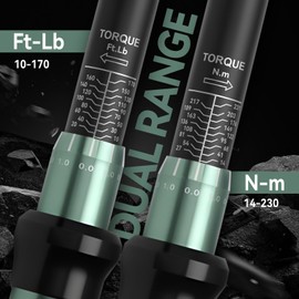 DISEN 9PCS Click Torque Wrench Set 1/4" 3/8" 1/2" Drive 20-220 In.lb, 5-45 Ft.lb, 10-170 Ft.lb with 6 Adapters, ±3% Accuracy, 72-Tooth, Dual Scale, Storage Case for Bike, Motorcycle, Car, Truck Repair