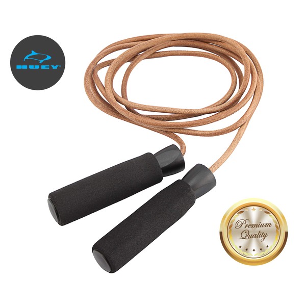 HUEY Sport Leather Jump Rope Skipping Rope for Speed Quiet