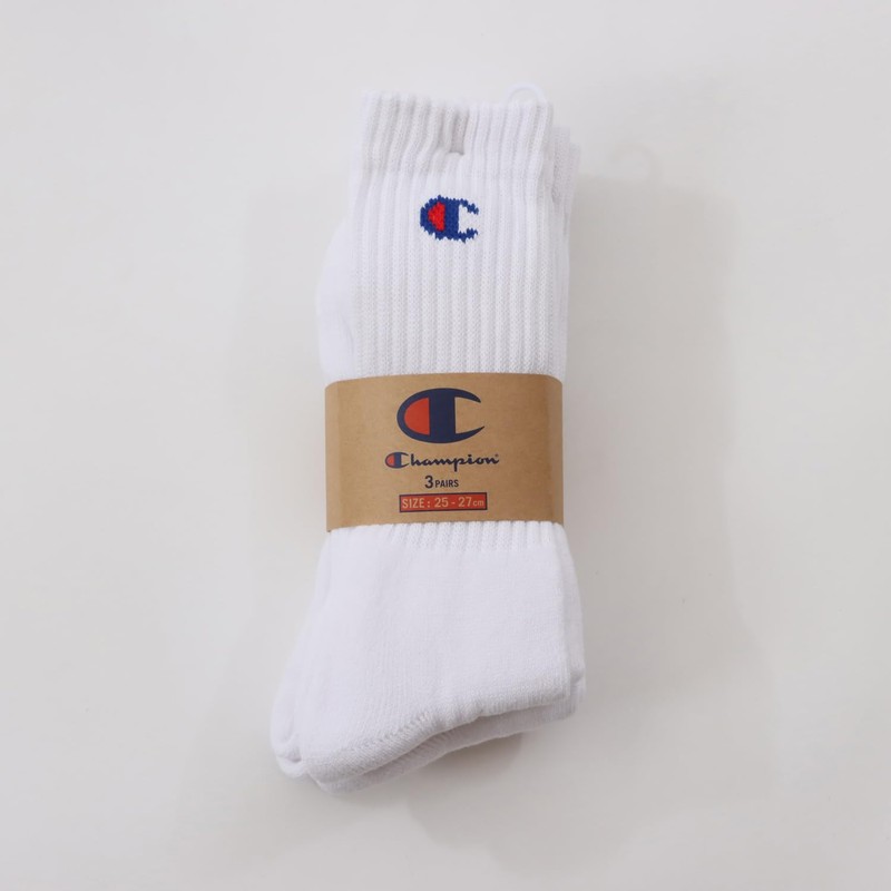 Champion CMSCY001 Men's High Socks, Plain Socks, 3 Pairs Set,