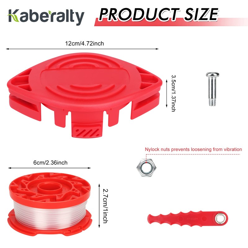 Kaberalty CMZST0653 CMZST065 Trimmer Head Blades Spool line 30ft 0.065"
