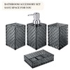 Bathroom Accessory Set, Grid Pattern 4 Pcs Plastic Bathroom Set