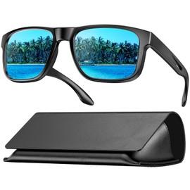 Polarized Sunglasses for Men Women, UV400 Protection Retro Sunglasses Unisex Classic Ultralight Sun Visor, with Folding Case & Cleaning Cloth, Suitable for Traveling, Hiking, Cycling, Driving, Fishing