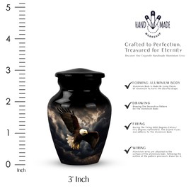 PARUHAS Unique Eagle with Rain Clouds Design Urn Urns for Human Ashes - Little Cremation Keepsakes - Tiny Cremation Urn Human Ashes - Small Memorial Ashes Urn - Mini Urn for Ashes 3Inch Set of 4