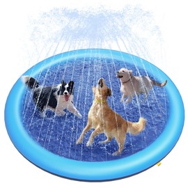 Fountain Mat, Fountain Pool, Dog Pool, For Kids, Pets, Diameter 39.4 / 59.1 / 66.9 inches (100 / 150 / 170 cm), Cute Play Mat, Water Play, Pool Mat, Parent-child Play, Summer Day, Lawn, Home, Summer