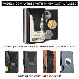 NICENEEDED 2 Pcs Minimalist Wallet Coin Tray for Men, Removable Coin & Key Holder for Slim Wallet, Additional Mini Accessory Tray for Metal Wallet
