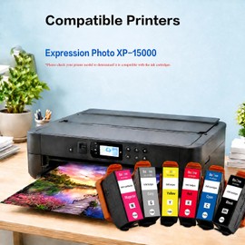 BeOne Remanufactured Ink Cartridges Replacement for 312XL 314XL Ink Cartridges Work with Expression Photo XP-15000 XP-8500 XP-8600 Printer(6 Pack,1Black,1 Cyan,1 Magenta,1 Yellow,1 Red,1 Gray)