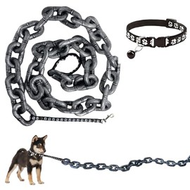 Correa para Perros Divertida de 6 pies - Correa de Cadena de plástico Gigante con Collar para Cachorros para Perros pequeños, Gatos y Cachorros - Correa para Perros con Cadena Divertida de Col