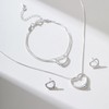 Zuvexe 925 Silver Plated Heart Jewelry Set Heart Stud Earrings