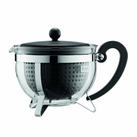 Bodum Chambord 1970-01-2 Teapot 1.5 L with Coloured Plastic Lid Handle and Filter Black