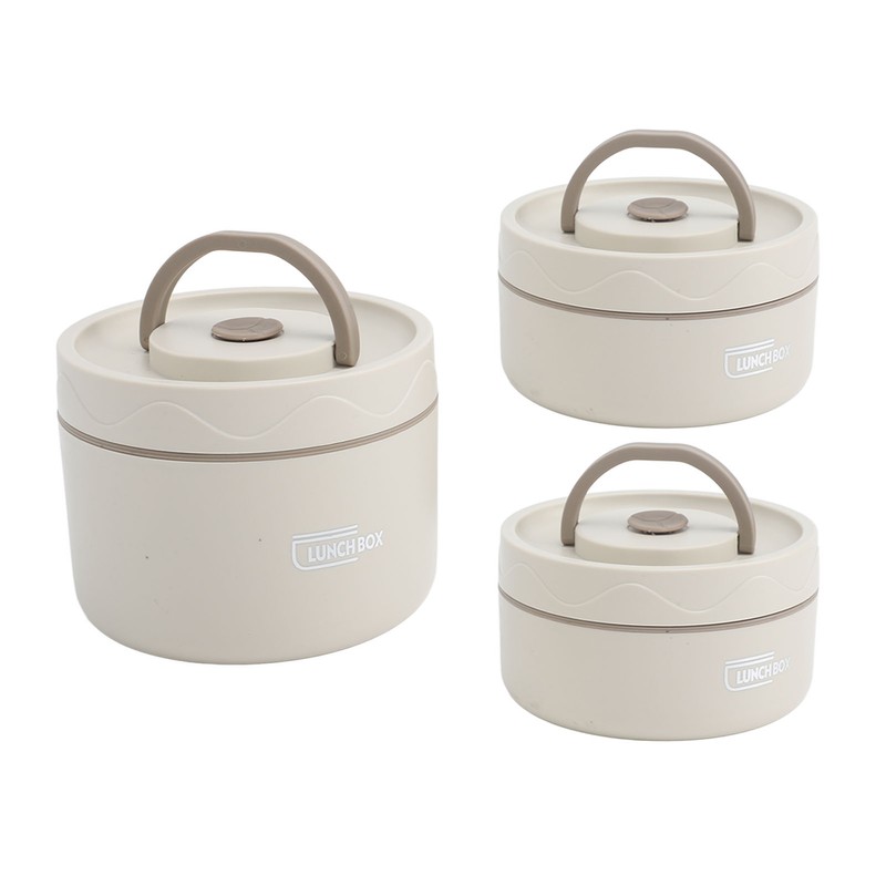 Insulated Lunch Container 304 Stainless Steel Leakproof Portable Round Thermal