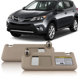 PEVAST Left Driver and Right Passenger Side Sun Visor Compatible with RAV4 2006 2007 2008 2009 2010 2011 2012 2013 Sunvisor Replaces 74320-42501-A1 74310-42452-A1(Beige)