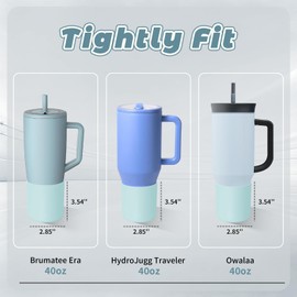 Tall Silicone Boot Compatible with Brumate Era/Owalaa/Hydrojugg Traveler 40 oz Tumbler with Handle, Protective Anti-Slip & Anti-Scratches Cover Bumper Accessories