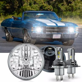 CHUSYYRAY Pair 7" Inch LED Car Headlight Parts round HI/LO Beam For Chevy Pickup Truck3100