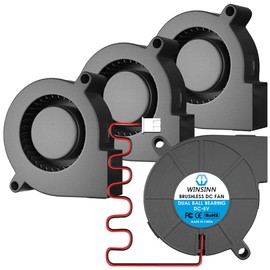 WINSINN 5015 - Ventilador soplador de 50 mm, 12 V, impresora 3D, ventilador de 24 voltios, turbina de soplador, rodamiento hidráulico turbino, cable de 1000 mm, refrigeración sin escobillas, 50 mm x 15 mm, 2 pines (paquete de 4 unidades)