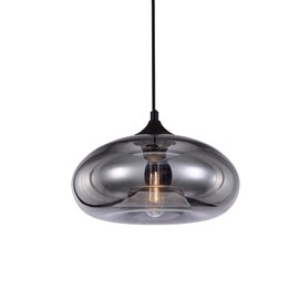 I-xun - Industrial Shape of Onion Vintage Chandelier E27 Pendant Light Ceiling Lamp Colorful Glass Cage (Mirror Grey)