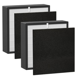 FF50 Silver Carbon FIT50 HEPA Filter Replacement Compatible with BreatheSmart FF50 FIT50 FF50-VOC Air Cleaner Purifier, Compared to Part HEPA-Pure FF50, FF50-VOC, 2 Pack