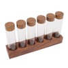Coffee Bean Storage Tubes with Walnut Wood Stand Lid Glass