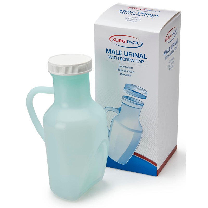 Surgipack 6362 Male Urinal Bottle with Screw Cap Lid, 1