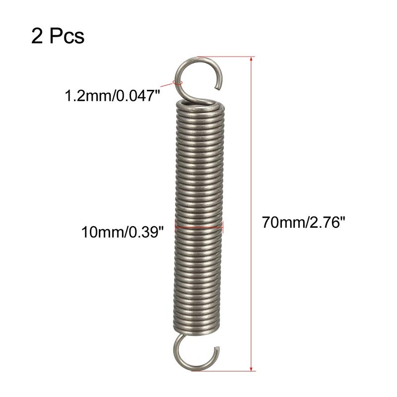 sourcing map Tension Spring Wire Diameter 0.047" , OD 0.39"