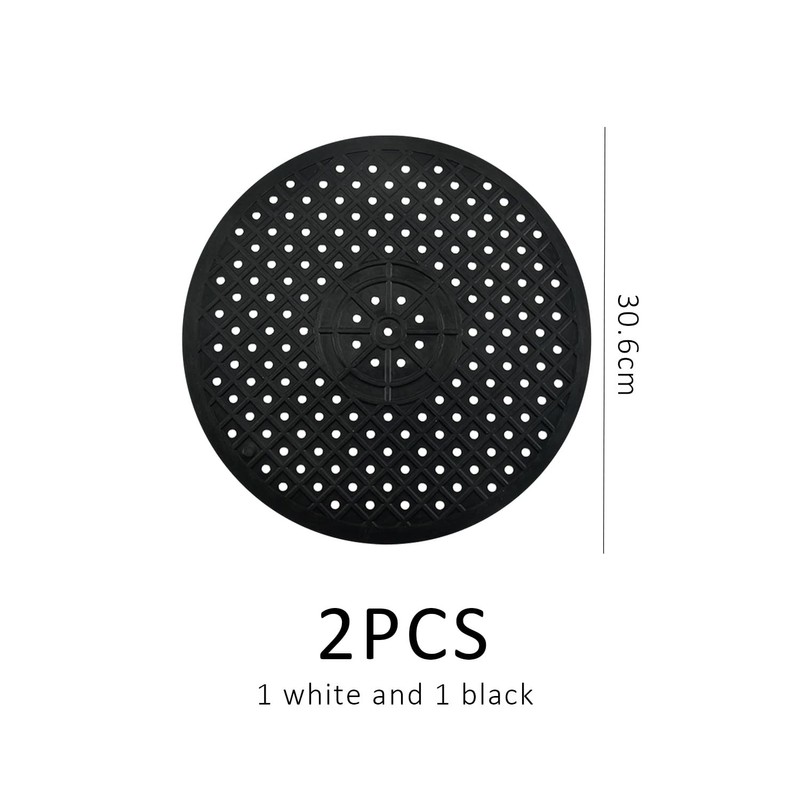 2 Pieces Anti-Slip Sink Mats, Kitchen Dish Draining Mats, Round