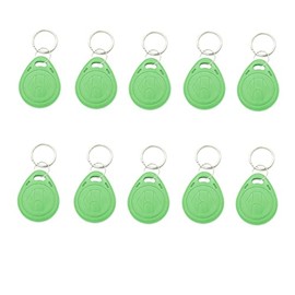 10pcs Plastic 125KHZ Rewritable Writable ID Cards Keyfobs RFID Copy Key Tags Handheld RFID Copier Writer Readers Duplicator-Re-Writable,Green