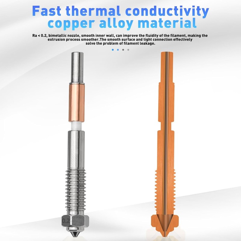 2pcs 0.8mm Bimetallic Nozzle for qidi Plus 4 Quick Release