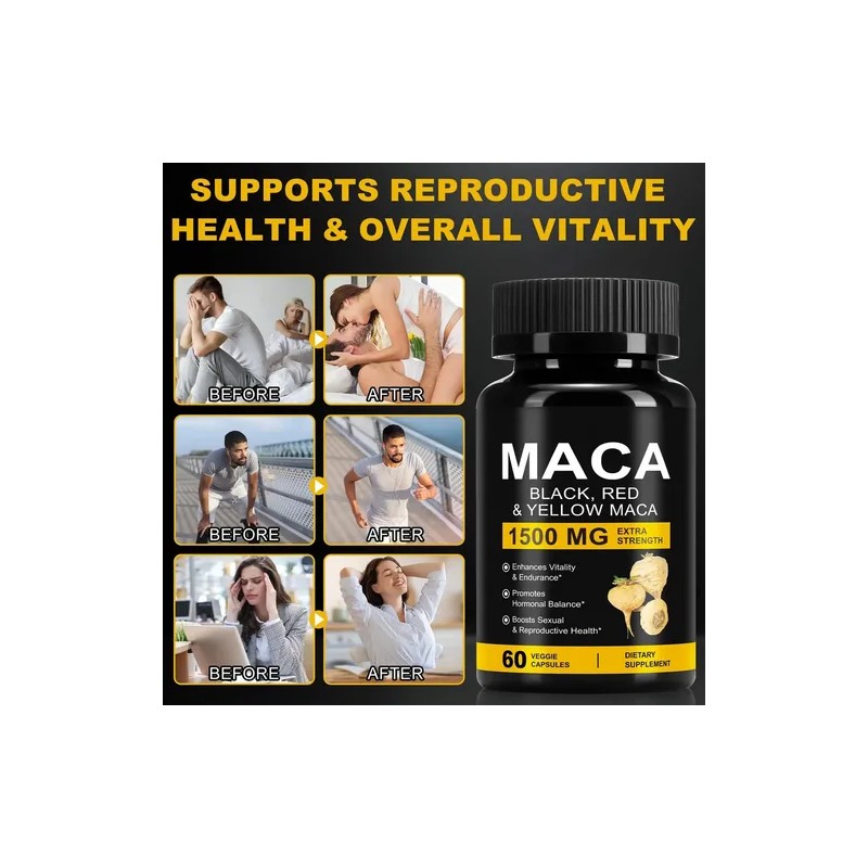 Daiasns Cápsulas Orgánicas Maca 1500 Mg 60 Veganas