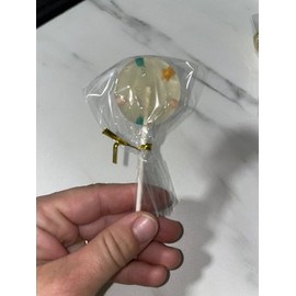 Nira Goods 12 Pack Handmade Clear Lollipops With Sprinkles Great For Party Favors, Birthday
