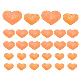 PATIKIL Sequin Heart Iron on Patches, 28 Pcs Sew on Applique Patch Embroidery Sequin Glitter Patches for DIY Shoes Clothes Hats Backpacks Costume, Orange