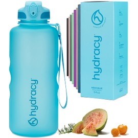 Hydracy 2L Large Water Bottle, Shatterproof, BPA Free Tritan Plastic, Leakproof, Zero Condensation, With Detachable Carry Strap, Spillproof Lid, Convenient Silicon Spout, Ideal for Gym, Yoga