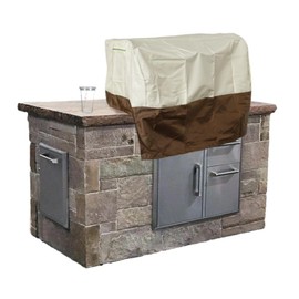 Built in Grill Cover, 600d Oxford Cloth BBQ Island Cover Heavy Duty Waterproof 37 Inch Grill Cover, Ideal as Outdoor Grill, Kitchen Island Cover, Khaki