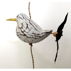 Wooden Seagull with Propeller Wind Chime for Garden and Balcony Length 60 cm