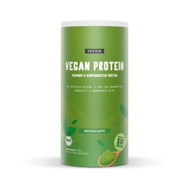 Vetain Vegan Protein Matcha, 20 g Protein per Serving, Organic Vegan Protein Powder, Five Premium Protein Sources, No Sweeteners, Sugar Additives or Allergens, 600 g (20 Shakes)
