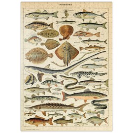 MyPuzzle Fish for All, Vintage Art Poster, Adolphe Millot - Premium 500 Piece Puzzle - MyPuzzle Special Collection by Havana Puzzle Company