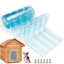 Dog Door Replacement Flaps Plastic Vinyl Strip for DIY Cat House, Eco-Friendly Clear Dog House Kennel Door Flap Strips - 8 in x 4.9 ft