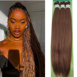 Ginger Brown Braiding Hair Pre stretched Hypoallergenic Synthetic ez braid Prestretched Braiding Hair Extensions for Knotless Braids