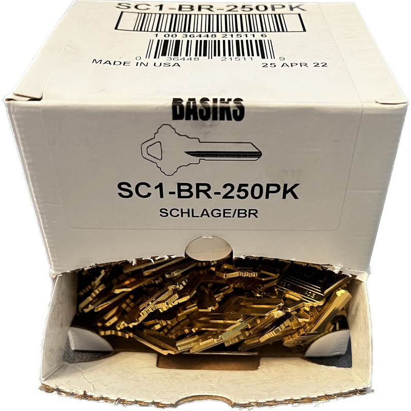 Basiks Bulk 250pk Key Blanks for Kwikset KW1 and Schlage