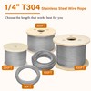 Thickened 1/4 Stainless Steel Cable, 25ft Wire Rope, 7X19 Strands