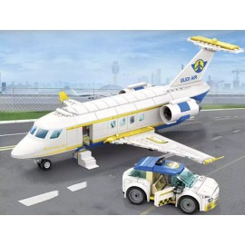General Jim's Toys White Business Airplane Two Vehicle Building Blocks Toy Bricks Set