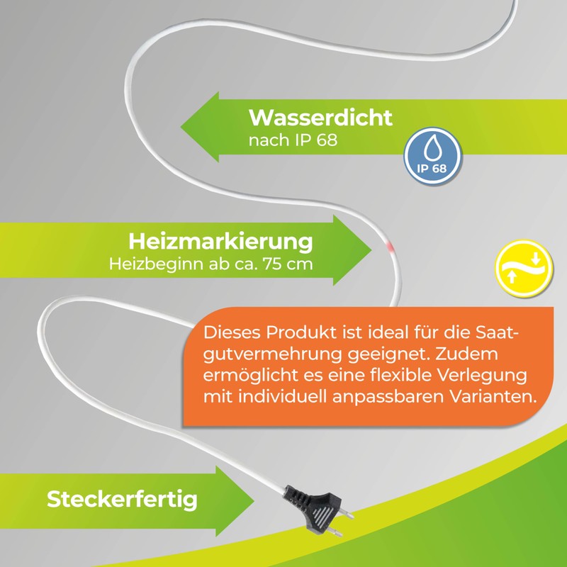 Bio Green rearing products heating cable, white