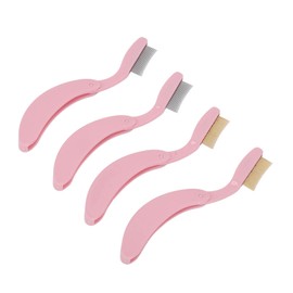 4 Stück Faltbarer Wimpernkamm, Edelstahl-Metallzähne, Augenbrauen-Trennkamm, Augenbrauen-Pflegekamm, Faltbarer Edelstahl-Zähne, Tragbarer Wimpern-Trenner für Make-up
