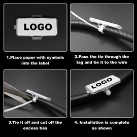 RXKFIGX 60 Pieces Transparent Cable Labels and 60 Pieces White Cable Ties Box of Cable Tags Cable Labels Cable Identification Tags for Cable Management and Identification