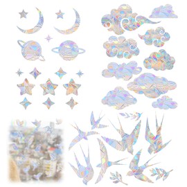 Pack of 34 Suncatcher Stickers, Sun Catcher Window Stickers, Prism Window Stickers, Sun Catcher Stickers, Rainbow Windows, Suitable for Glass in Home, Office, Classrooms