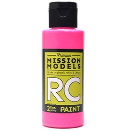 Mission Models MMRC-051 Water-Based RC Paint, 2 oz Bottle, Fluorescent Racing Pink
