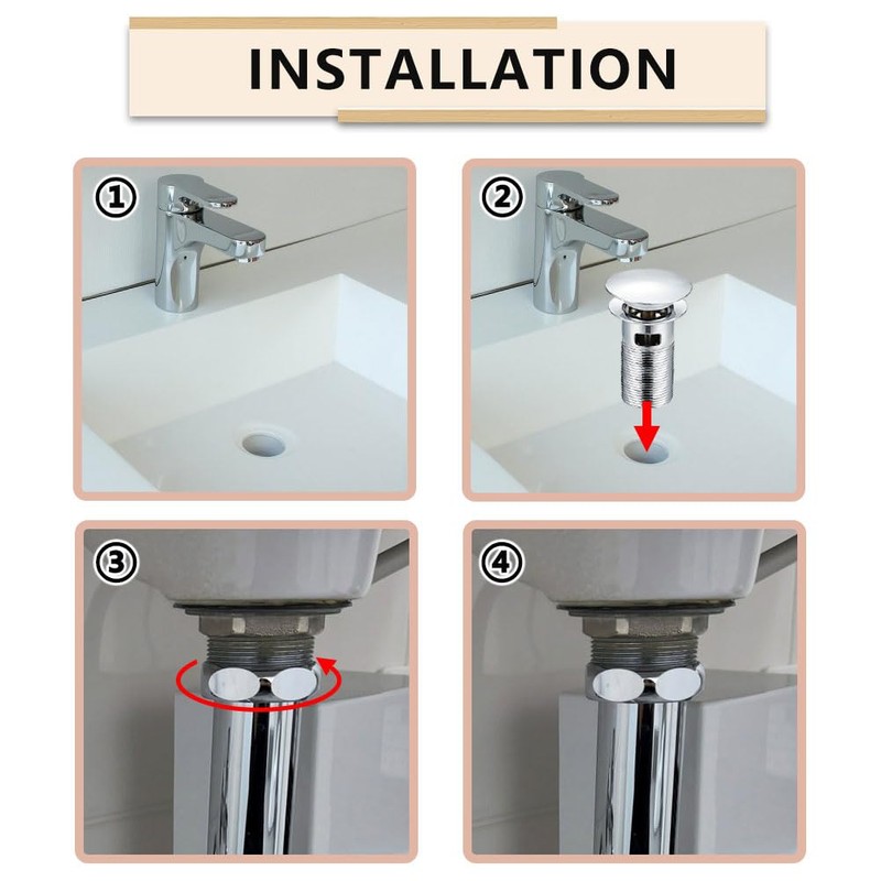Antfly Drain Fitting Sink with Overflow, Drain Valve, Pop-Up Valve,