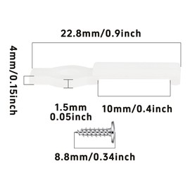 AUXBC 200PCS LED Strip Light Mounting Brackets, One-Side Fixing Clips with 100 Screws, Compatible with 10mm Wide 3528/5050 LED Strips, Non-Waterproof, White