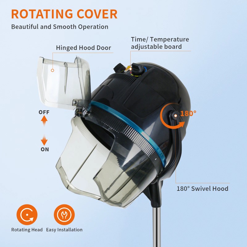 SEGAWE 1300W Adjustable Hooded Floor Salon Hair Bonnet Dryer Stand