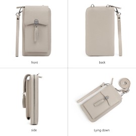 Perlvin Alinne Small Genuine Leather Crossbody Bag for Women Rfid Blocking Cell Phone Wallet Purse Handbag with Card Slots