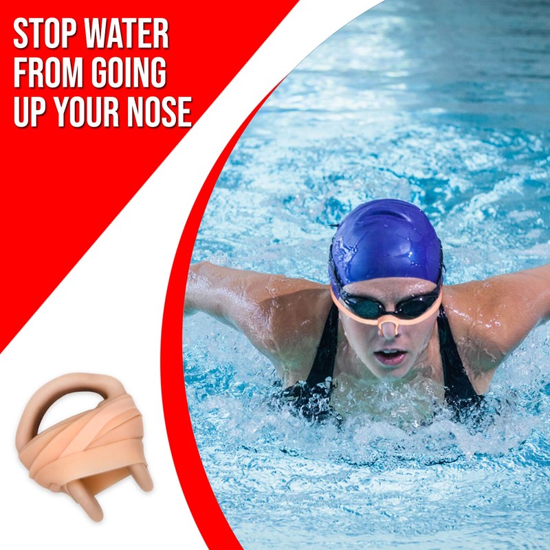 Splaqua Swimming Nose Clip with String - Comfortable Soft Latex